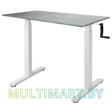 Стол для работы стоя ErgoSmart Manual Desk Compact 1380x800x18 мм (бетон Чикаго/белый)